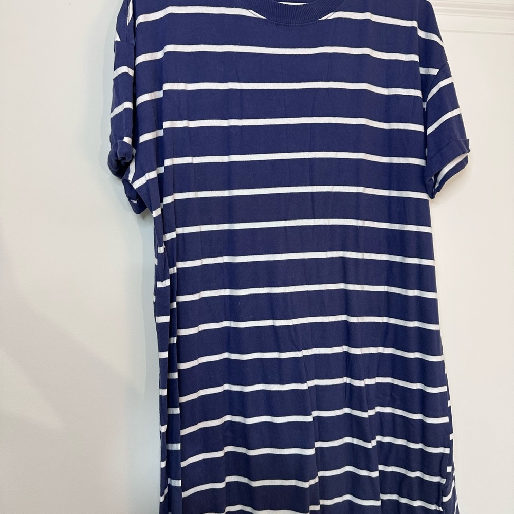 Women's Navy Blue Striped Sun Dress
